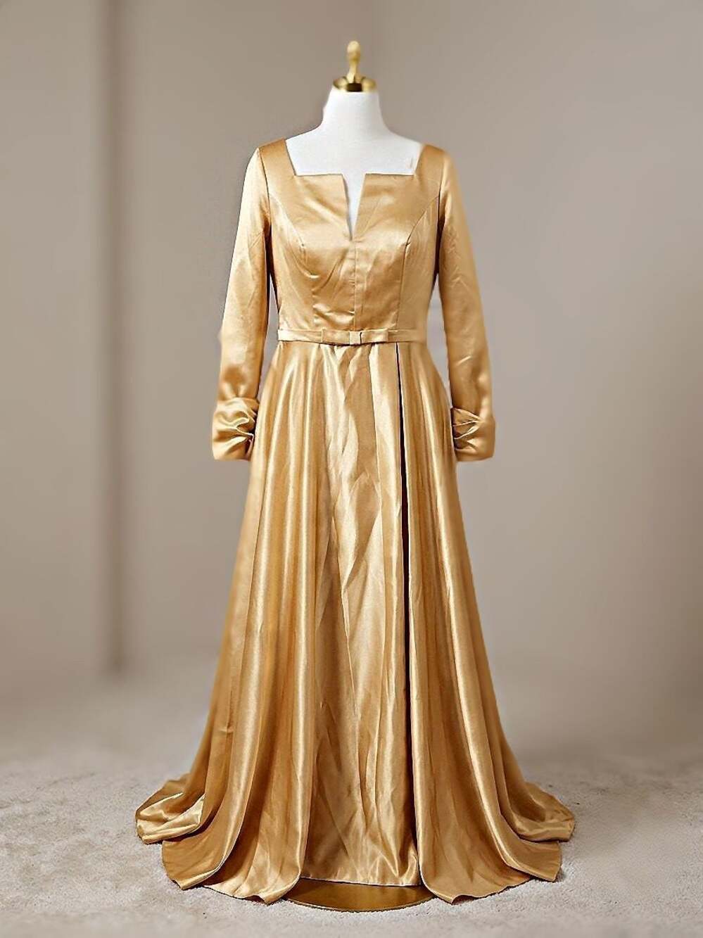 Witness of Love Plus Size 1X Gold Satin Formal Evening Gown Mother of the Bride